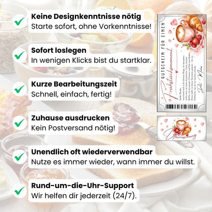 Frühstücksmoment Gutschein mit saftigen Erdbeeren