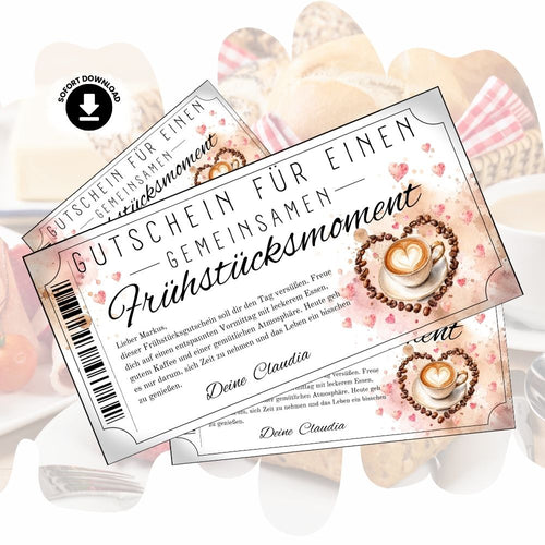 Digitaler Frühstücksmoment Gutschein zum Selbstgestalten