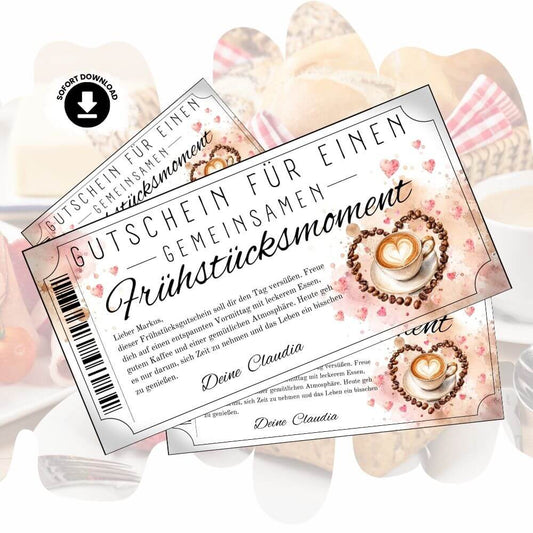 Digitaler Frühstücksmoment Gutschein zum Selbstgestalten
