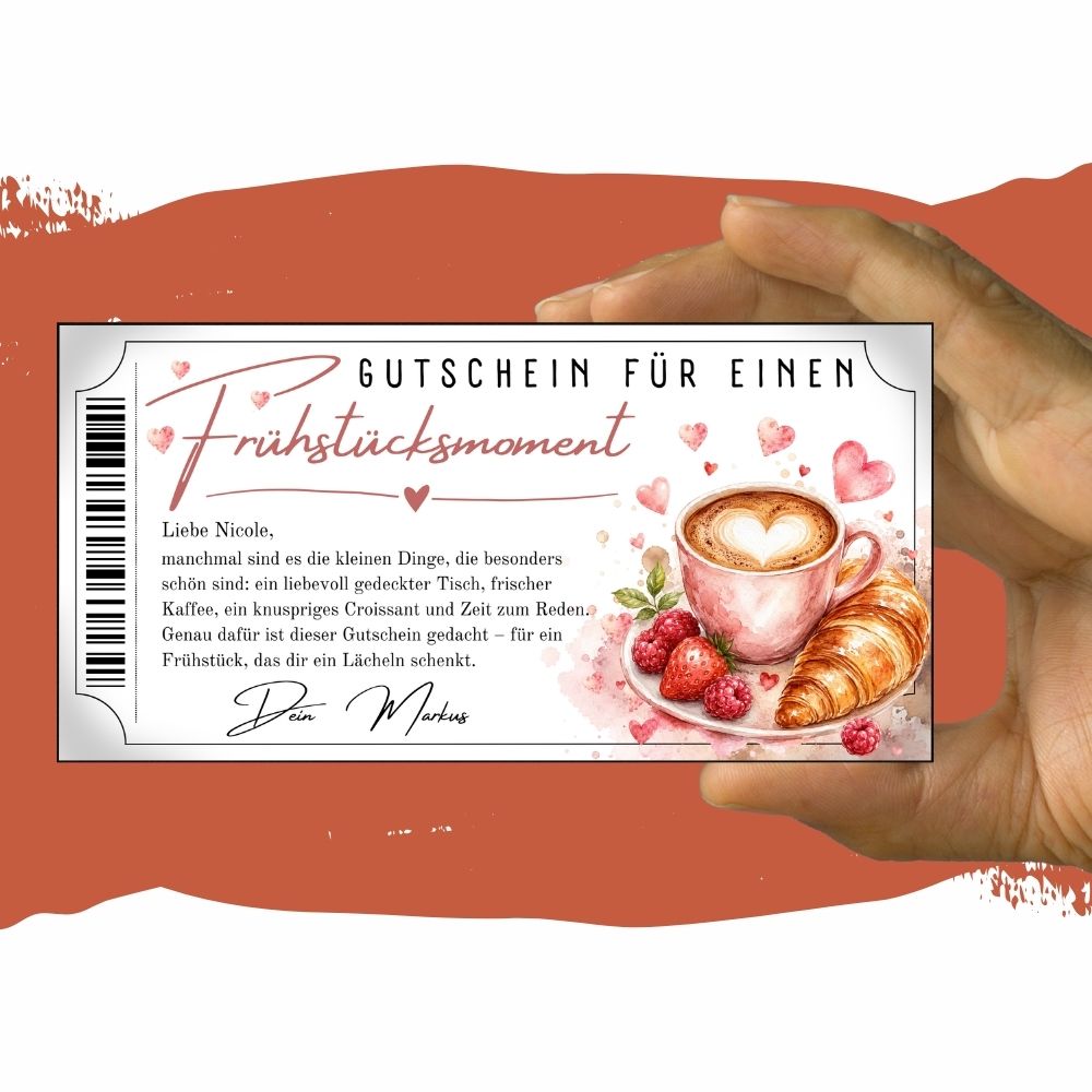 Frühstücksmoment Gutschein für einen liebevoll gedeckten Tisch