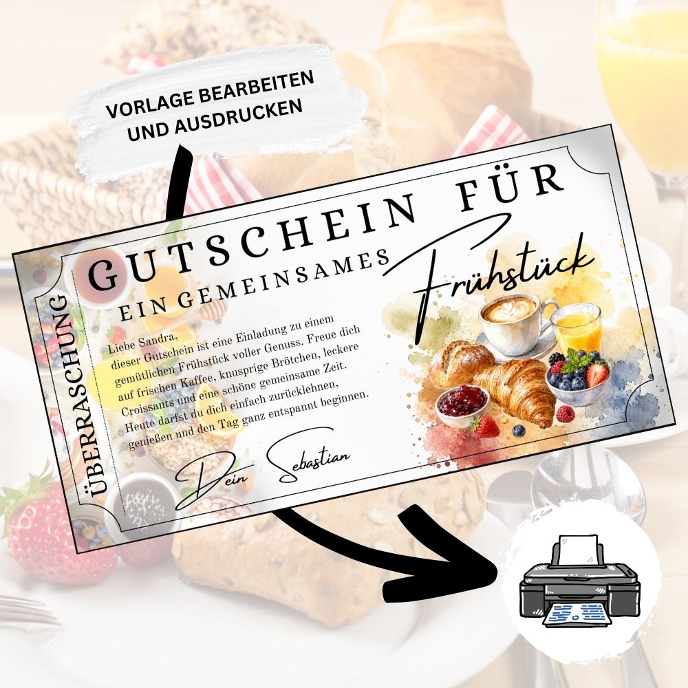 Digitaler Frühstücksgutschein zum Geburtstag verschenken