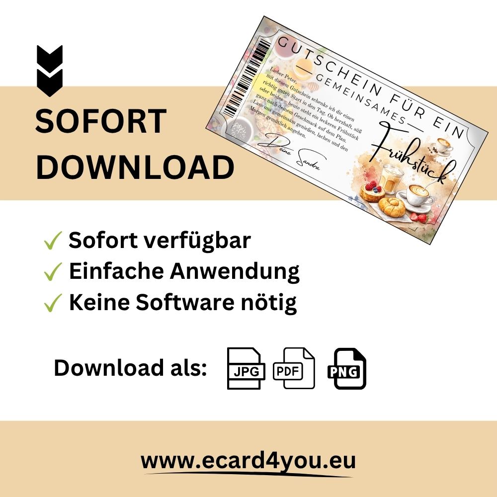 Digitaler Frühstücksgutschein zum Geburtstag verschenken