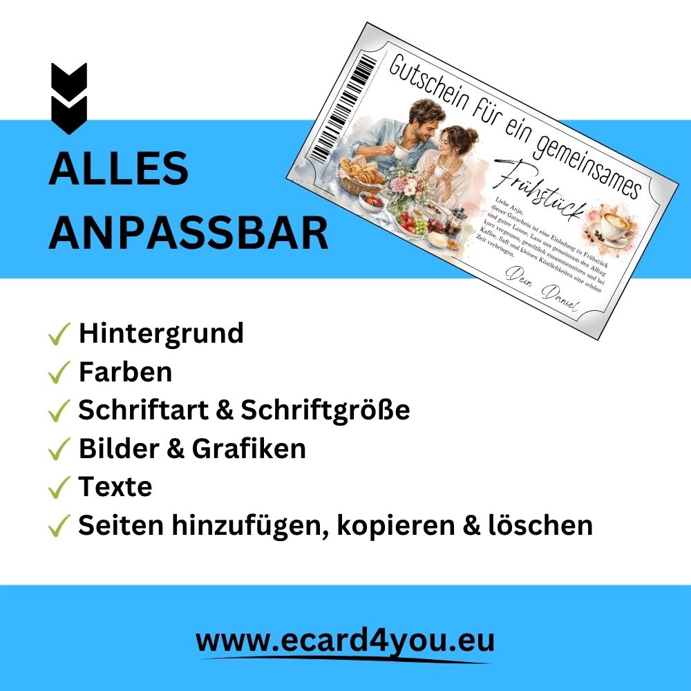 Frühstücksgutschein für einen innigen gemeinsamen Moment
