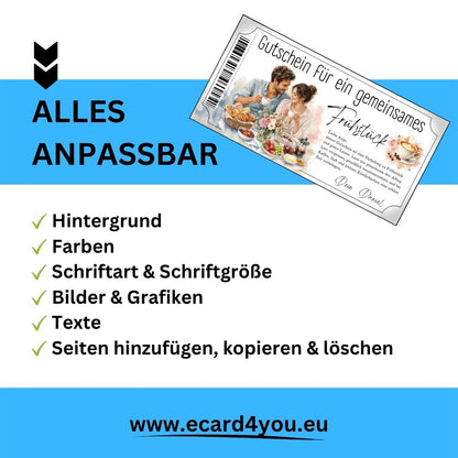 Frühstücksgutschein für einen innigen gemeinsamen Moment