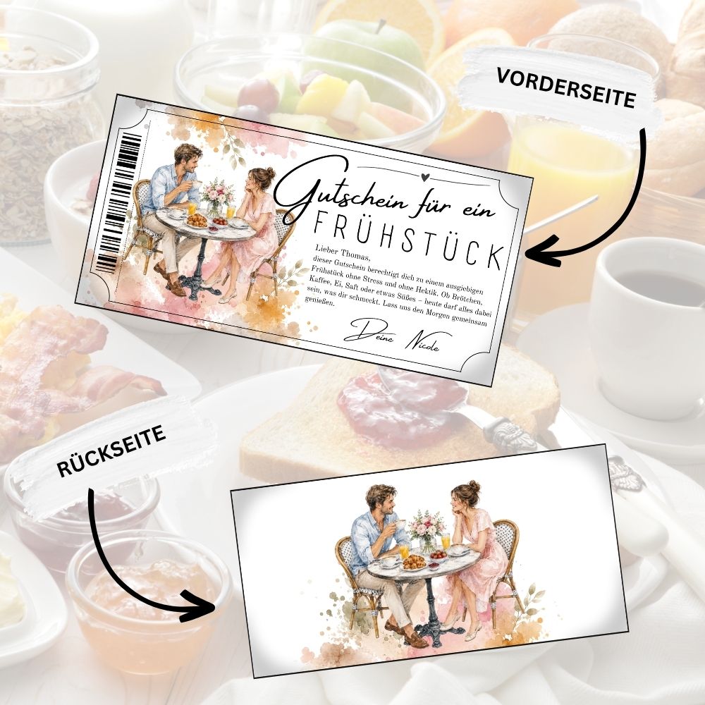 Frühstücksgutschein mit frischem Orangensaft