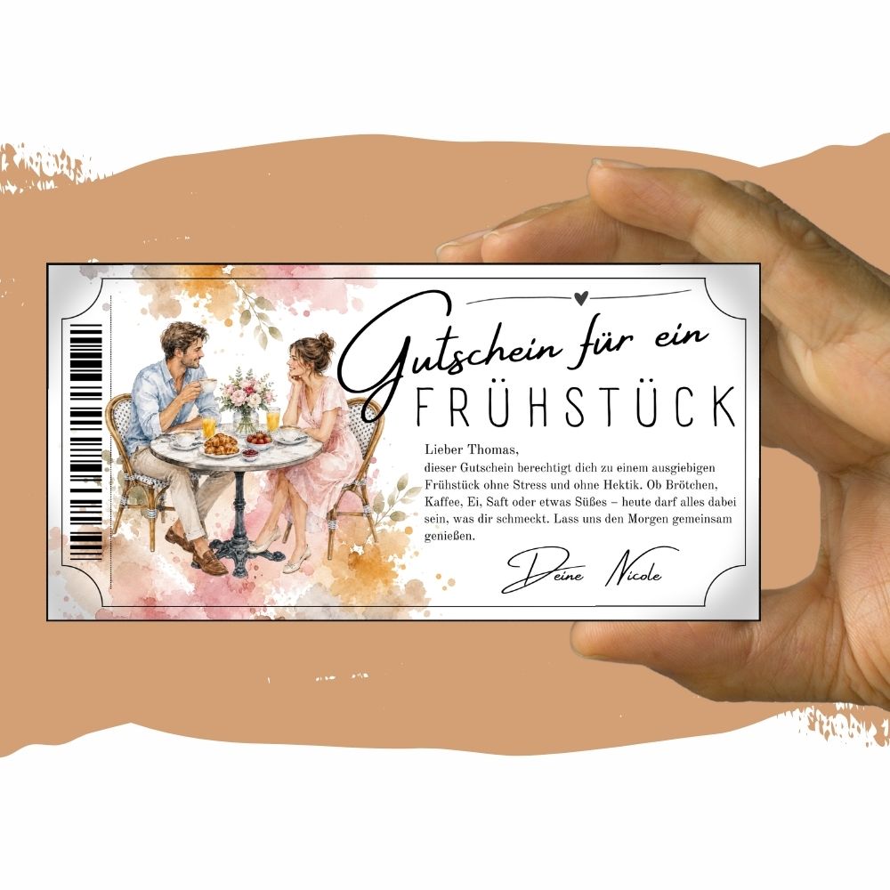 Frühstücksgutschein für Zweisamkeit und gemeinsame Zeit