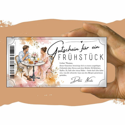 Frühstücksgutschein für Zweisamkeit und gemeinsame Zeit