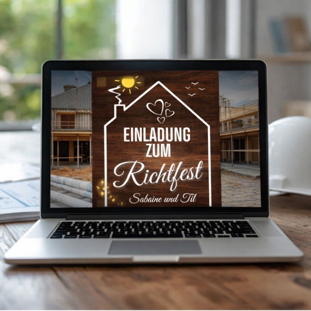 hausbau richtfest einladung digital