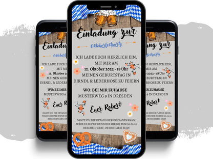 eCARD - Bier Party Wiesn Oktoberfest Einladungskarte