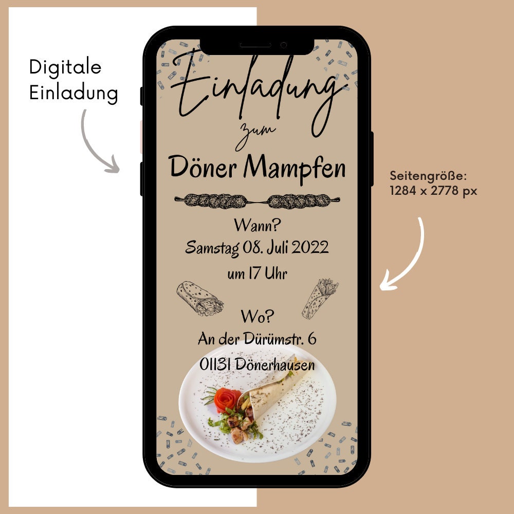 eCARD - Döner Essen Feier Einladungskarte