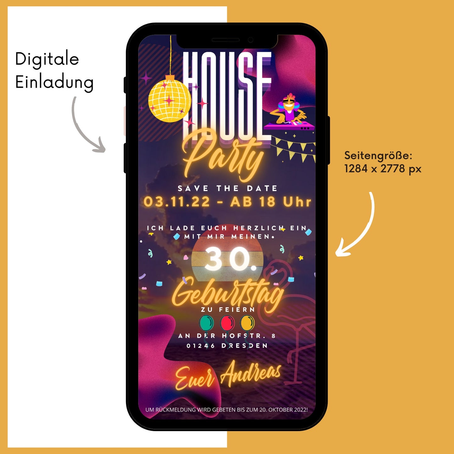 eCARD - Animierte House Musik Party Einladung