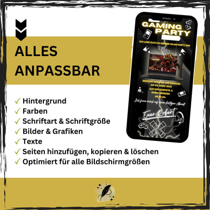 eCARD - Animierte Gaming Party Einladungskarte