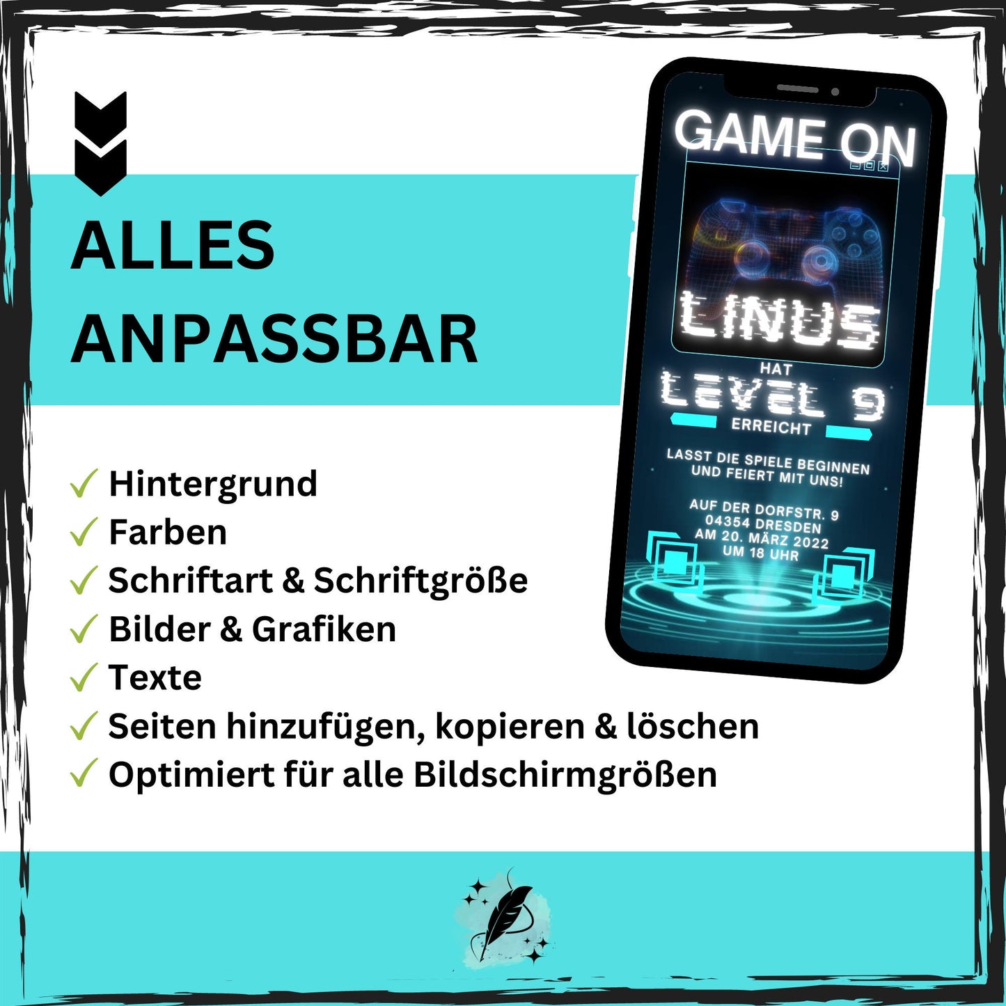 eCARD - Animierte Gaming Party Einladungskarte