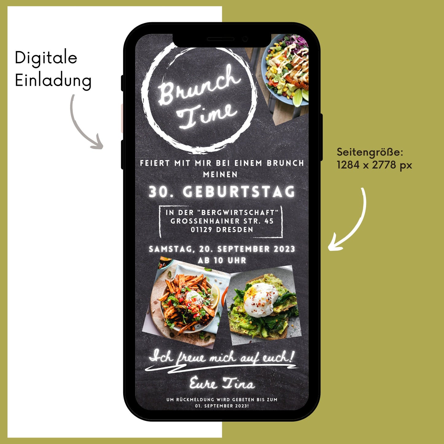 eCARD - Brunch Frühstück Mittag Einladungskarte