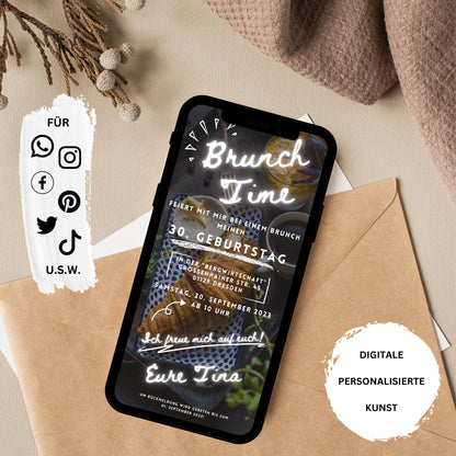 eCARD - Brunch Frühstück Mittag Einladungskarte