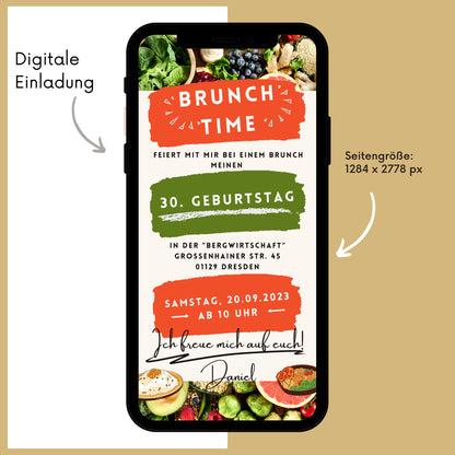 eCARD - Brunch Frühstück Mittag Einladungskarte