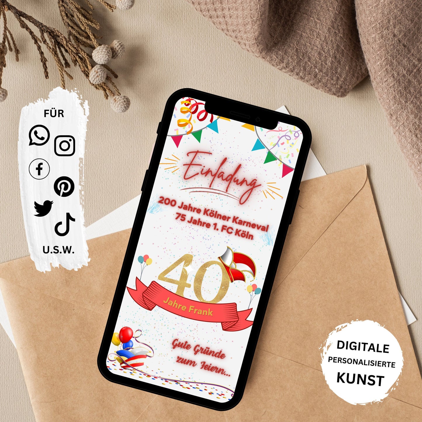 eCARD - Karneval Fasching Einladungskarte