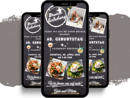 eCARD - Brunch Frühstück Mittag Einladungskarte