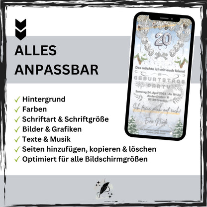 eCARD - Winter Geburtstagsparty Einladungskarte - eCARD4you