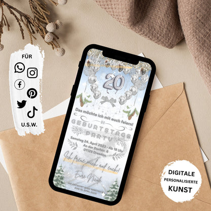 eCARD - Winter Geburtstagsparty Einladungskarte - eCARD4you