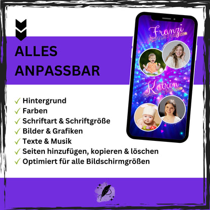 eCARD - Doppelgeburtstag Party Einladungskarte