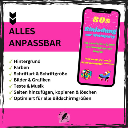 eCARD - 80er 90er Jahre Party Einladungskarte