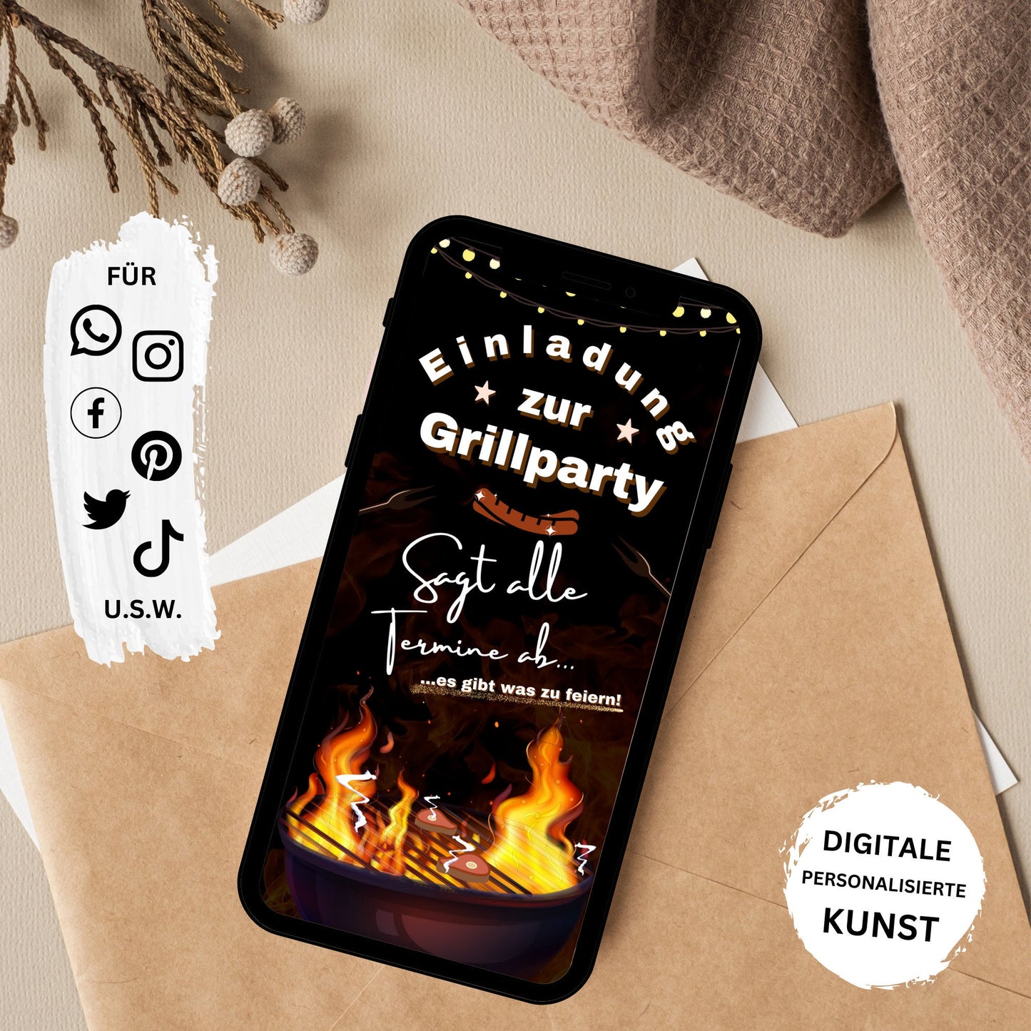 eCARD - Einladung Gartenparty Grillparty Geburtstag