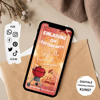 eCARD - Einladung Gartenparty Grillparty Geburtstag