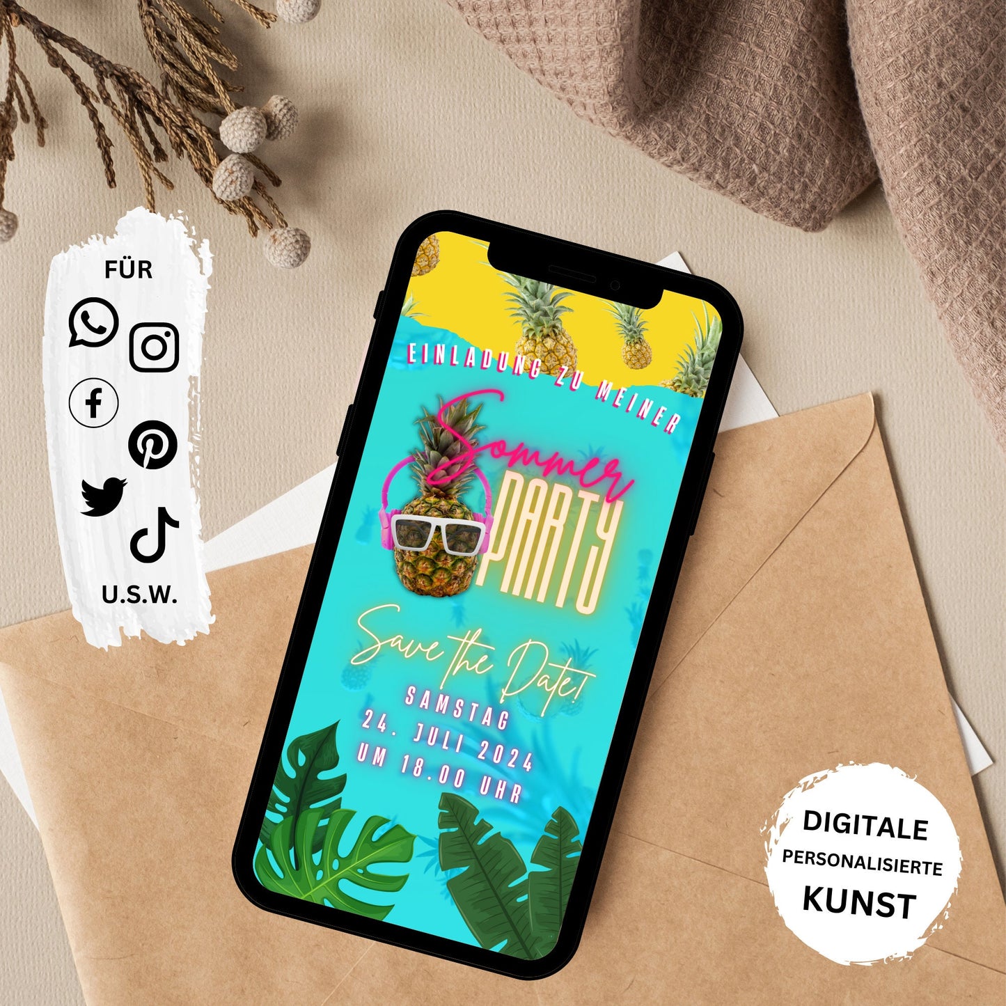 eCARD - Animierte Sommerparty Einladungskarte - eCARD4you