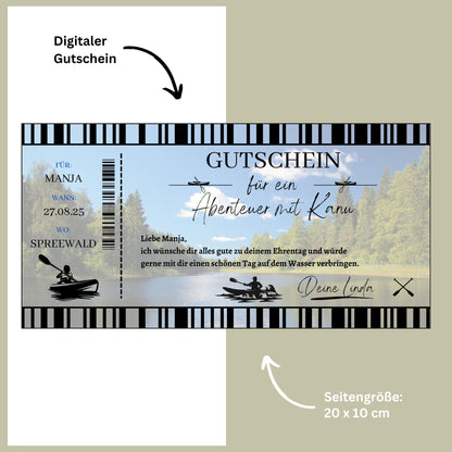 Gutschein - Kanutour Kajakkurs Erlebnisgutschein