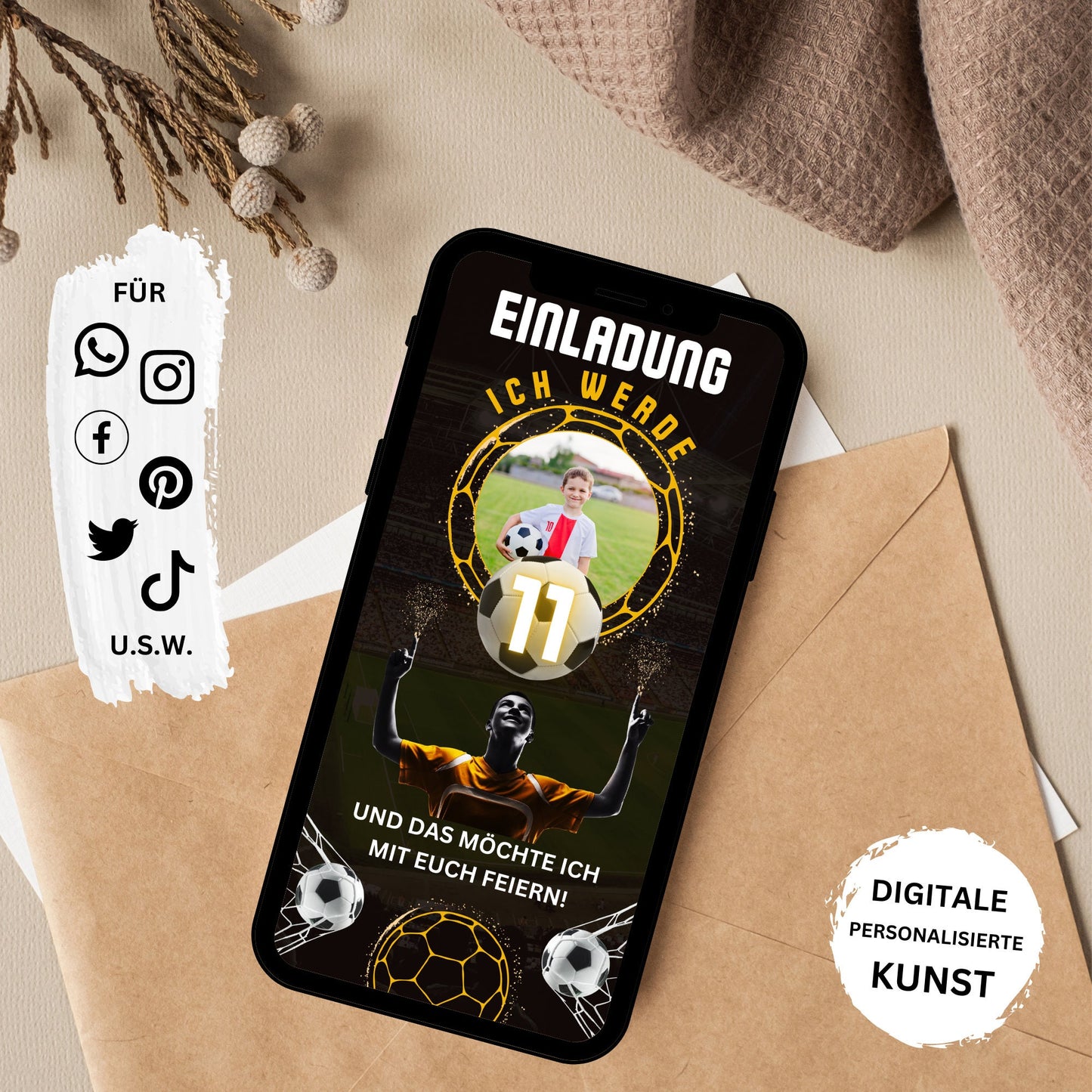 eCARD - Animierte Fußball Soccer Einladungskarte