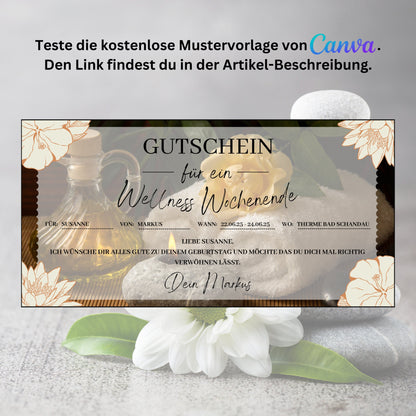 Gutschein - Wellness Spa Wochenende Geschenkgutschein