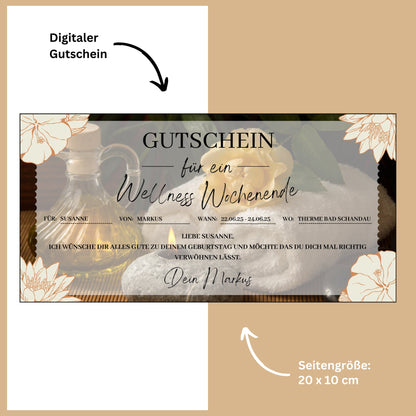 Gutschein - Wellness Spa Wochenende Geschenkgutschein