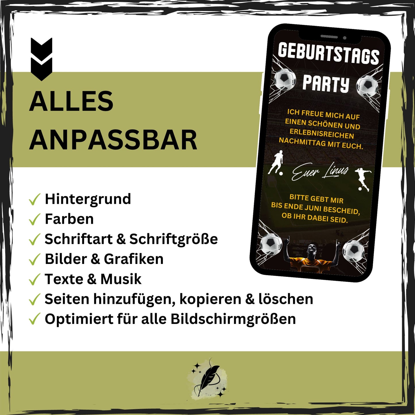 eCARD - Animierte Fußball Soccer Einladungskarte