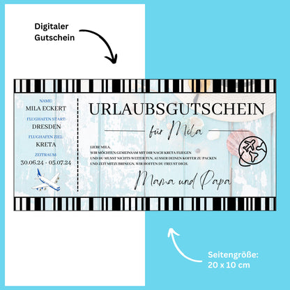 Gutschein - Geschenkgutschein Urlaubsreise Geschenkidee