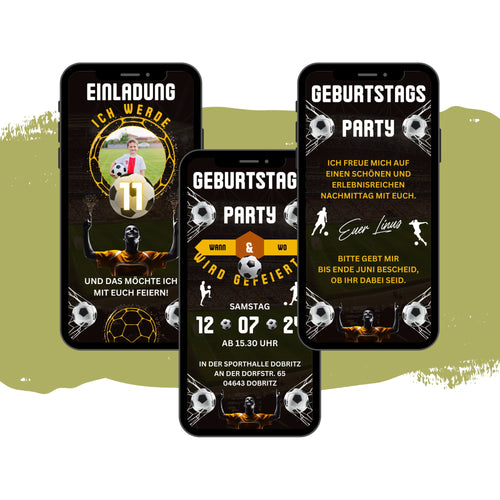 eCARD - Animierte Fußball Soccer Einladungskarte