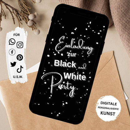 eCARD - Black and White Einladungskarte