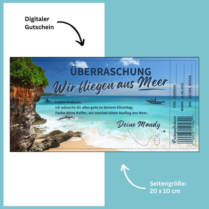 Gutschein - Reise Urlaubsreise Reisegutschein Geburtstag