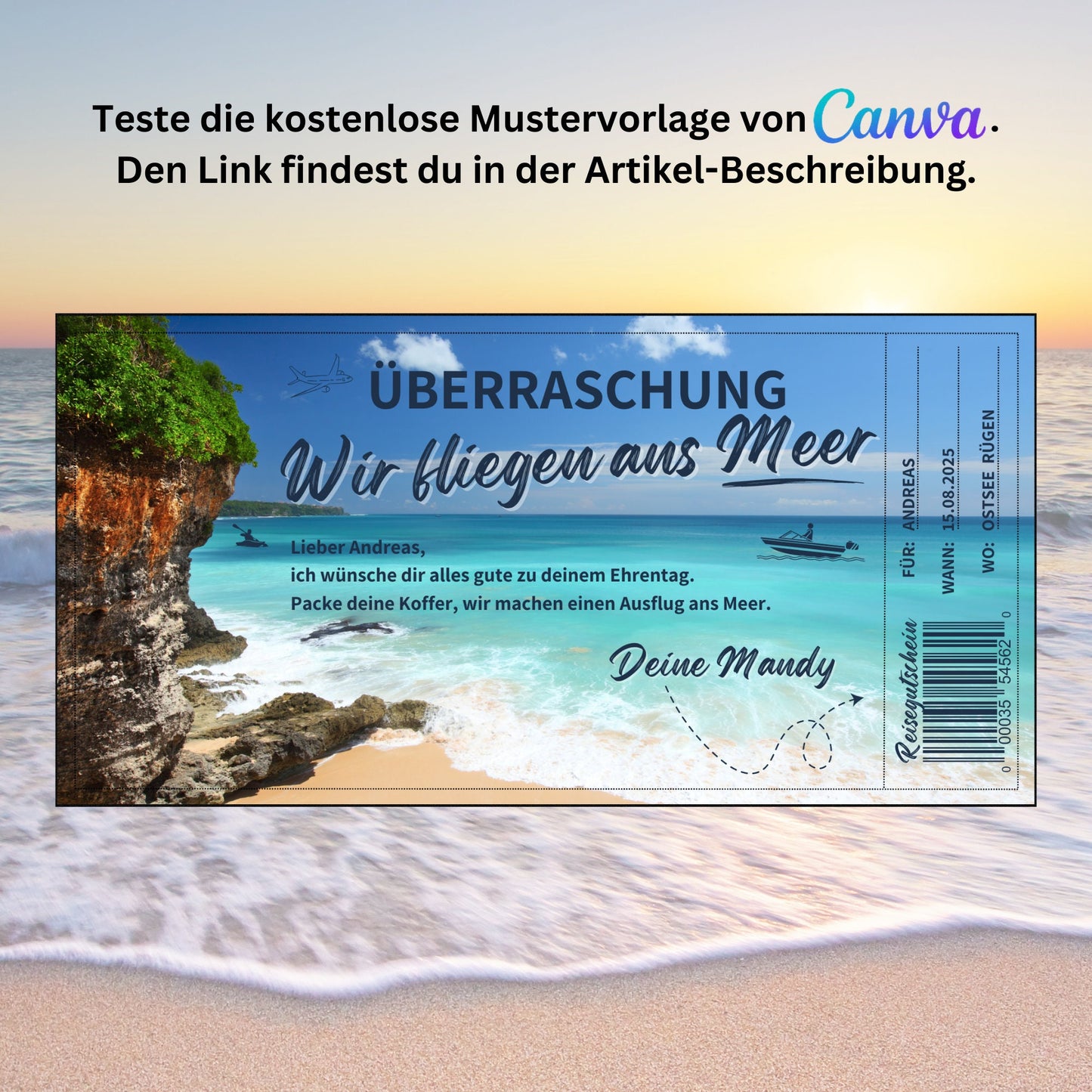 Gutschein - Reise Urlaubsreise Reisegutschein Geburtstag