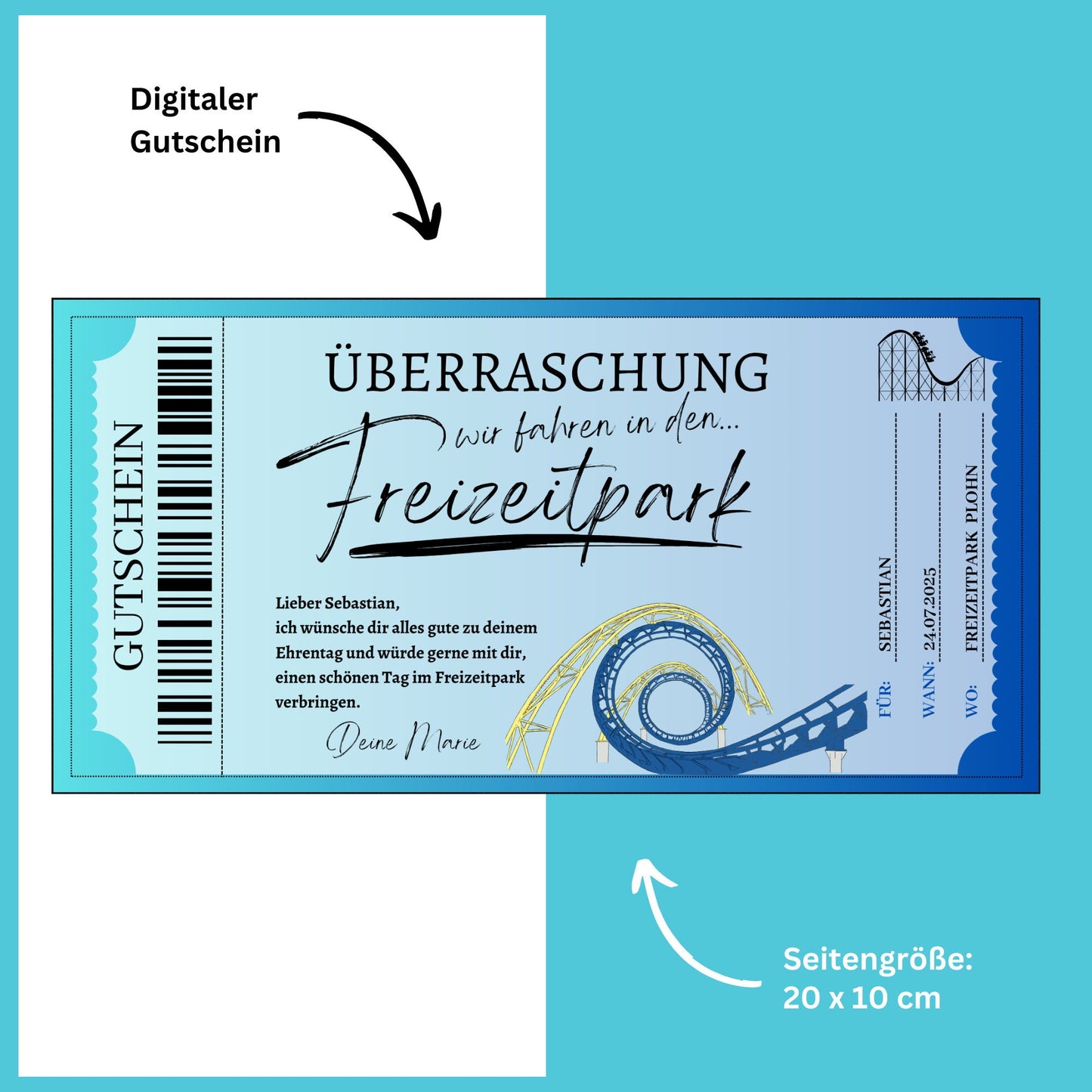 Gutschein - Freizeitpark Erlebnispark Geschenkgutschein