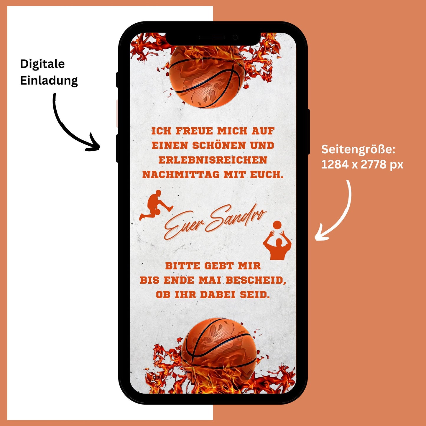 eCARD - Animierte Basketball Geburtstagseinladung mit Bild