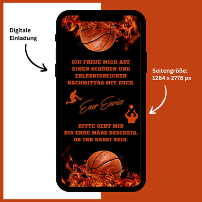 eCARD - Animierte Basketball Geburtstagseinladung mit Foto