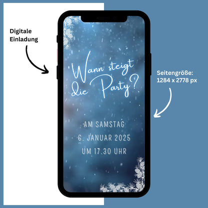 eCARD - Winter Geburtstagsparty Einladungskarte