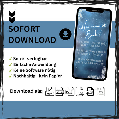 eCARD - Winter Geburtstagsparty Einladungskarte