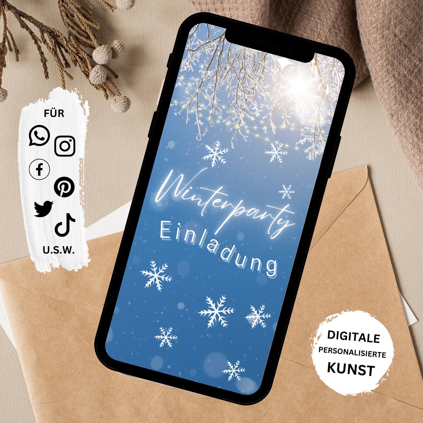 eCARD - Winter Geburtstagsparty Einladungskarte