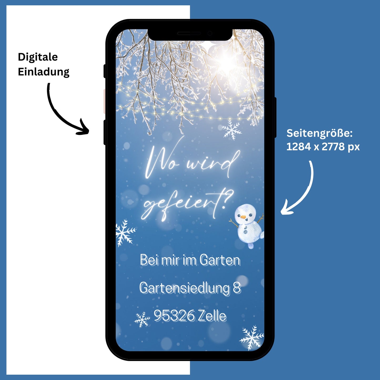 eCARD - Winter Geburtstagsparty Einladungskarte