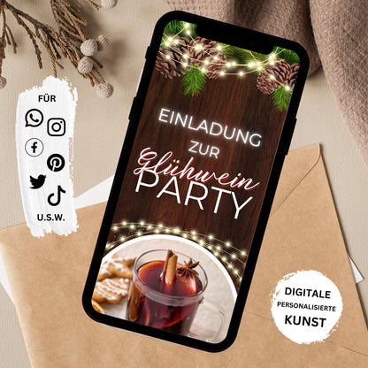 eCARD - Glühweinparty Glühweinfeier Einladungskarte