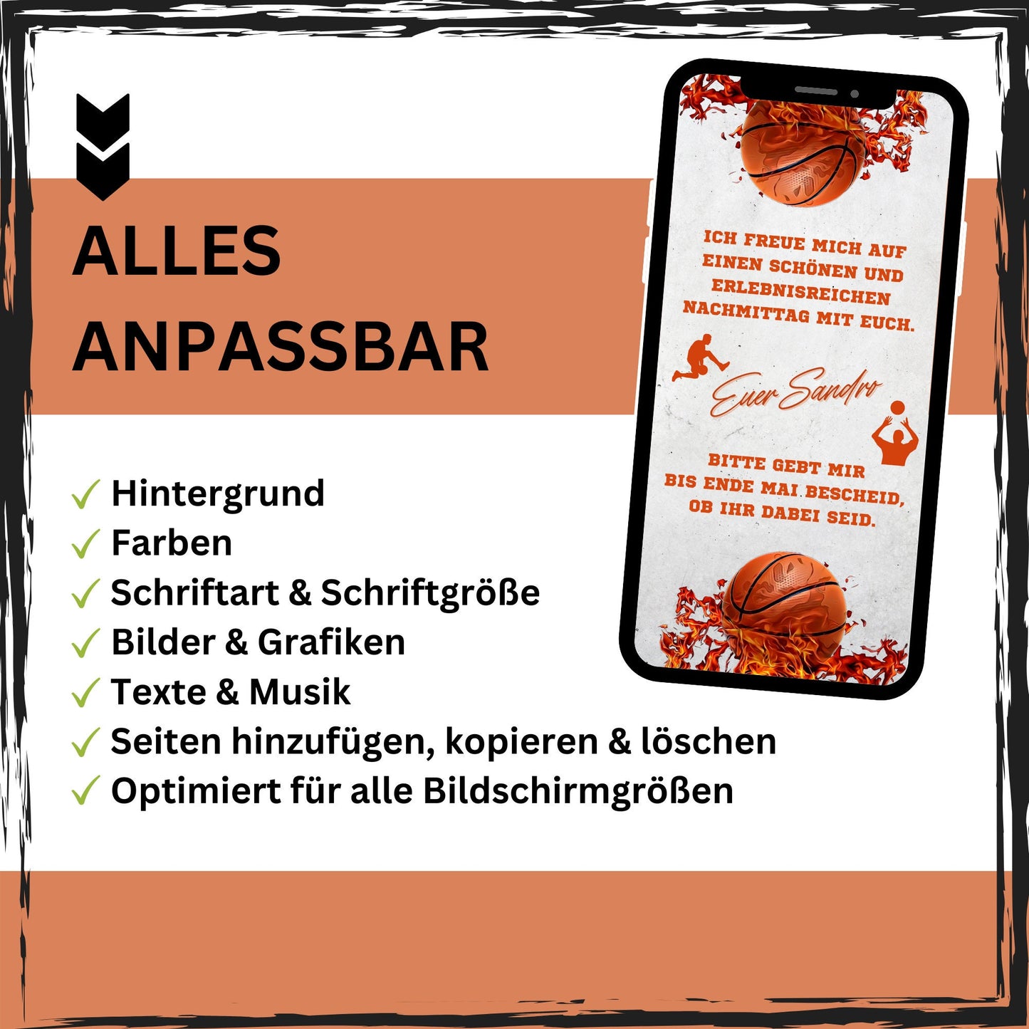 eCARD - Animierte Basketball Geburtstagseinladung mit Bild