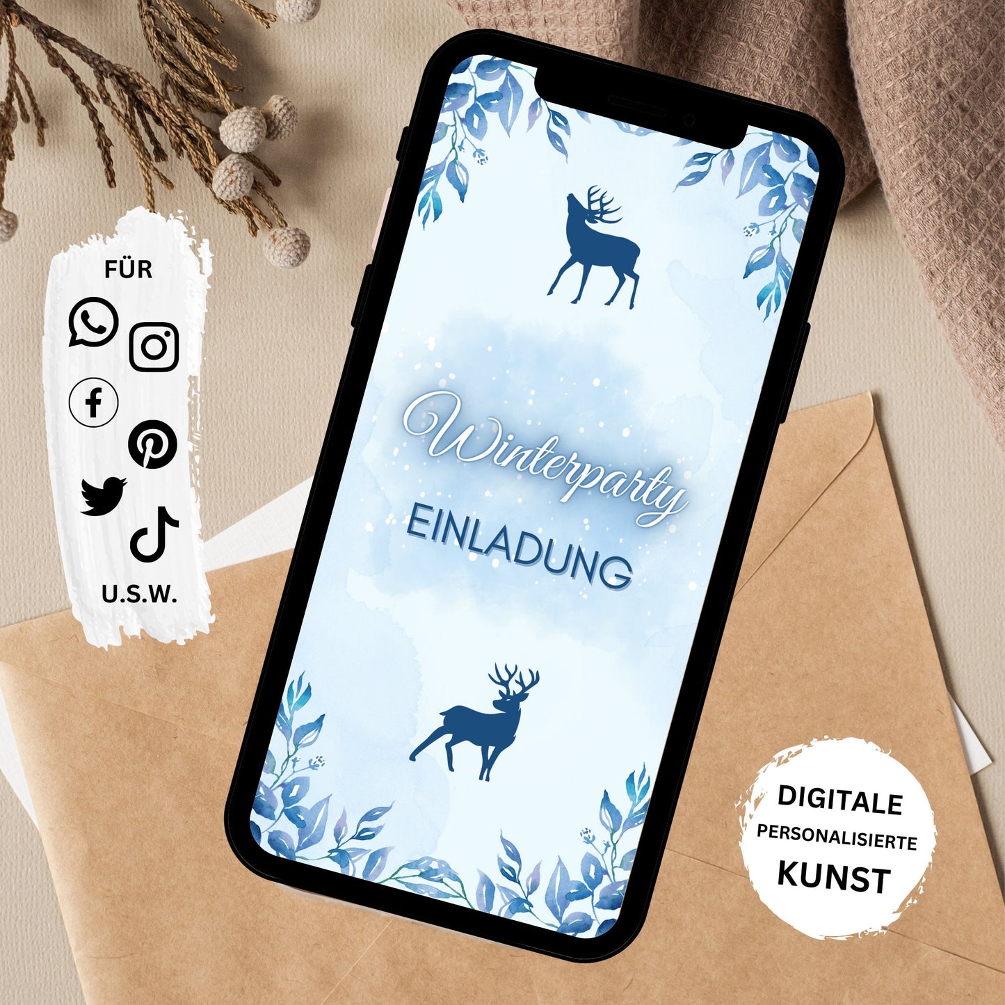 eCARD - Winter Geburtstagsparty Einladungskarte