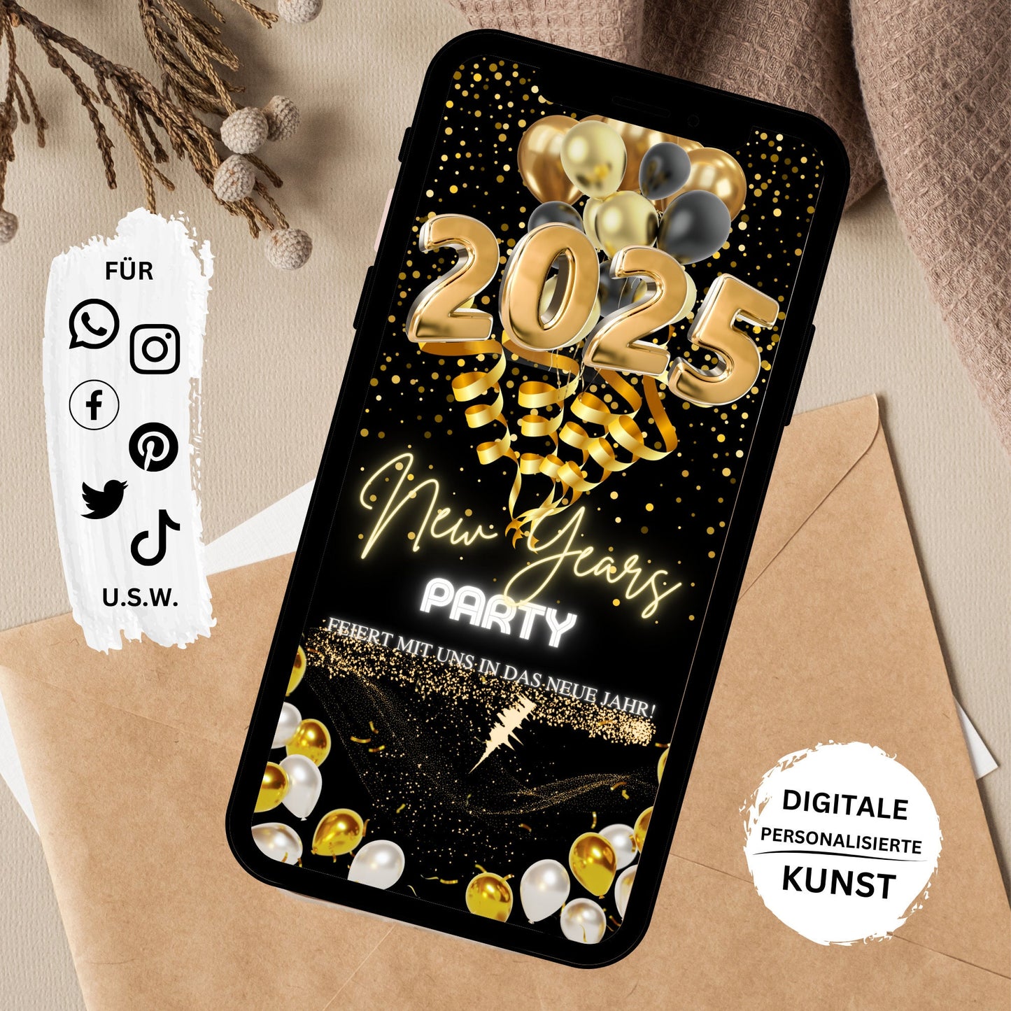 eCARD - Animierte Silvester Party Einladungskarte